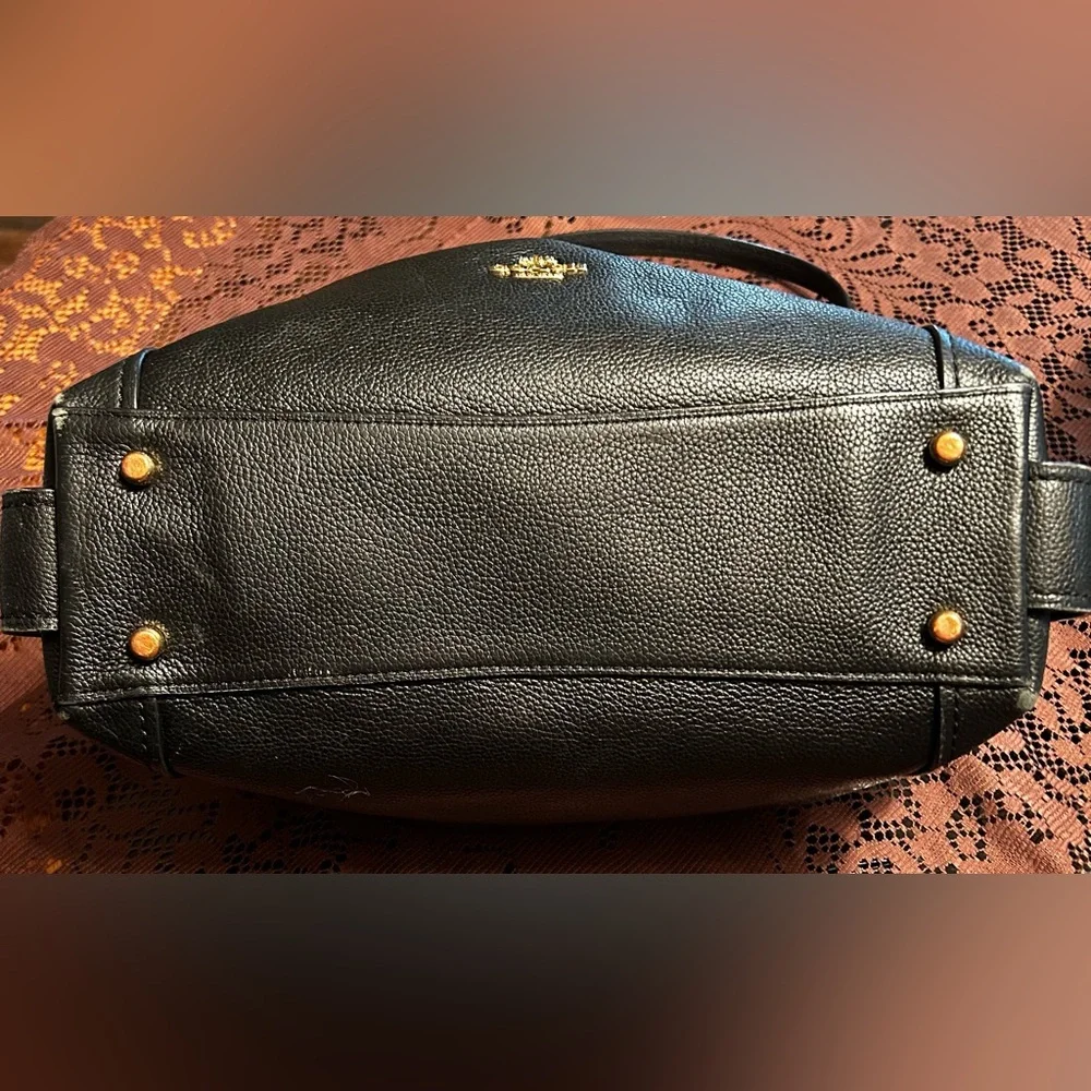 Cute Coach Black Leather Hobo Bag/Purse